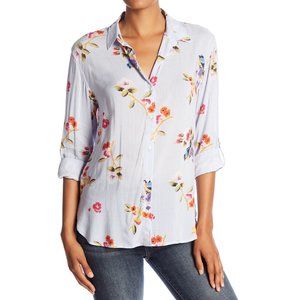 Striped floral blouse